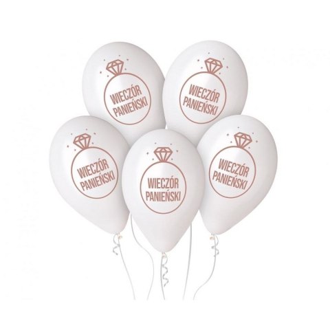 Balon gumowy Godan Wieczór Panieński 5 szt. biały 13cal (GS120/WP) Balon gumowy Godan Wieczór Panieński 5 szt. biały 13cal (GS120/WP)