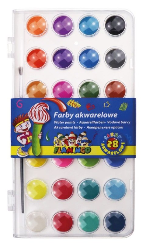 Farby akwarelowe Flamingo 28 kolor. (SR-BR54) Farby akwarelowe Flamingo 28 kolor. (SR-BR54)
