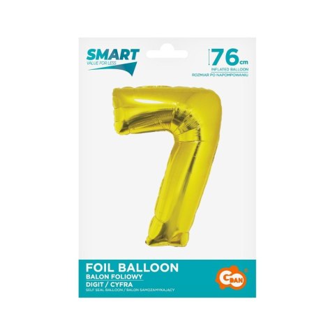 Balon foliowy Godan Smart cyfra 7 złota 76cm (CH-SZL7) Balon foliowy Godan Smart cyfra 7 złota 76cm (CH-SZL7)