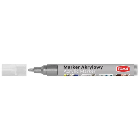 Marker specjalistyczny Toma akrylowy-srebrny, srebrny 2,5mm okrągła końcówka (TO-402) Marker specjalistyczny Toma akrylowy-srebrny, srebrny 2,5mm okrągła końcówka (TO-402)