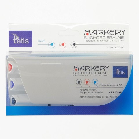 Marker suchościeralny Tetis marekery do tablic, mix 3,0mm okrągła końcówka Marker suchościeralny Tetis marekery do tablic, mix 3,0mm okrągła końcówka
