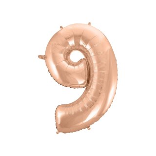 Balon foliowy Godan różowo-złoty cyfra 9 45 cali 45cal (hs-c45rz9)