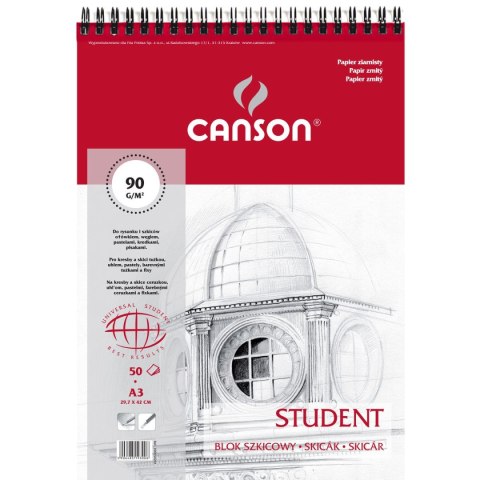 Blok artystyczny Canson Student na spirali A3 90g 50k (100550261) Blok artystyczny Canson Student na spirali A3 90g 50k (100550261)
