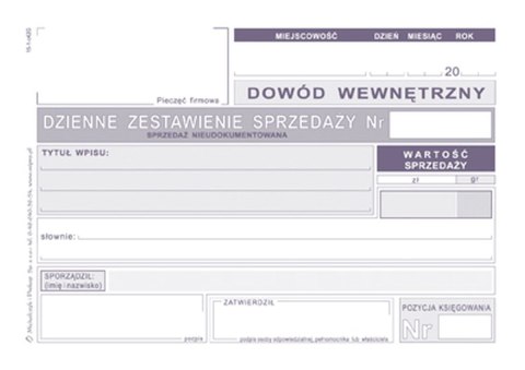 Druk offsetowy Michalczyk i Prokop DZIENNE ZEST SPRZED NIEUD. K15 A6 50k. (K-15) Druk offsetowy Michalczyk i Prokop DZIENNE ZEST SPRZED NIEUD. K15 A6 50k. (K-15)