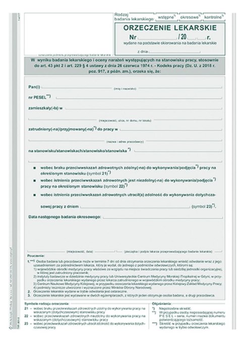 Druk offsetowy Michalczyk i Prokop zaświadczenie lekarskie A5 40k. (851-3) Druk offsetowy Michalczyk i Prokop zaświadczenie lekarskie A5 40k. (851-3)
