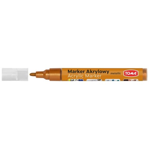Marker specjalistyczny Toma akrylowy-pomarańczowy metaliczny, pomarańczowy 2,5mm okrągła końcówka (TO-402) Marker specjalistyczny Toma akrylowy-pomarańczowy metaliczny, pomarańczowy 2,5mm okrągła końcówka (TO-402)