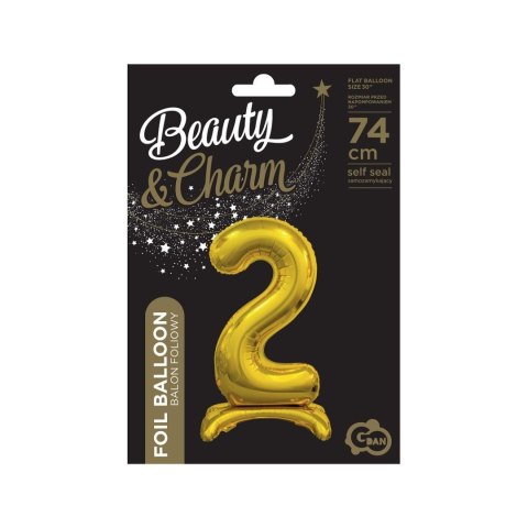 Balon gumowy Godan Beauty&Charm cyfra stojąca złota złota 750mm 30cal (BC-ASZ2) Balon gumowy Godan Beauty&Charm cyfra stojąca złota złota 750mm 30cal (BC-ASZ2)