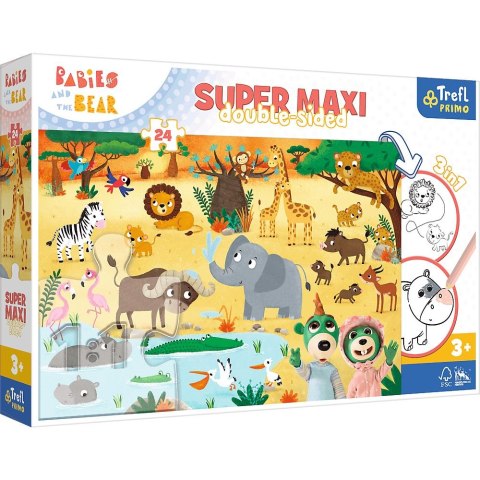 Puzzle Trefl Bobaski I Miś Super maxi Bobaski na safari 24 el. (41009) Puzzle Trefl Bobaski I Miś Super maxi Bobaski na safari 24 el. (41009)
