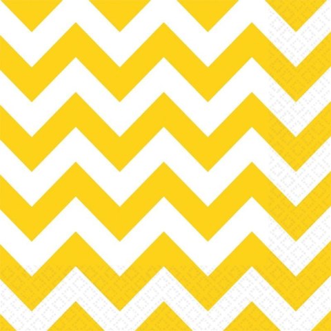 Serwetki Amscan YELLOW CHEVRON biało-żółty papier [mm:] 330x330 (999509)
