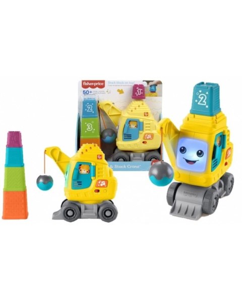 Zabawka edukacyjna Fisher Price Wesoły dźwig Układaj i licz + 4 klocki (HWY64) Zabawka edukacyjna Fisher Price Wesoły dźwig Układaj i licz + 4 klocki (HWY64)