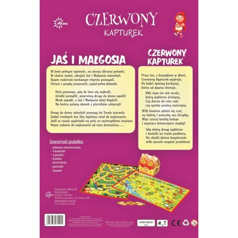 Gra planszowa Abino Czerwony Kapturek - Jaś i Małgosia CZERWONY KAPTUREK Gra planszowa Abino Czerwony Kapturek - Jaś i Małgosia CZERWONY KAPTUREK