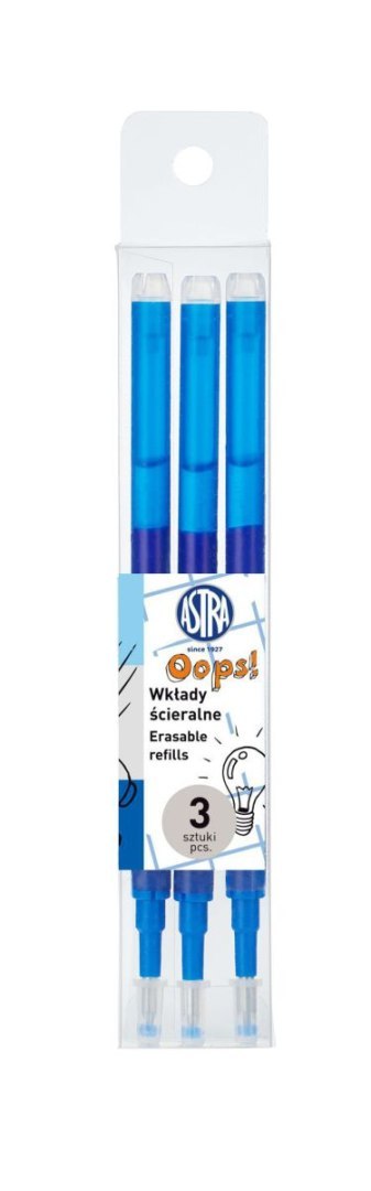 Wkład do długopisu Astra OOPS! wymazywalny, niebieski 0,6mm Wkład do długopisu Astra OOPS! wymazywalny, niebieski 0,6mm