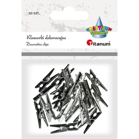 Klamry Titanum Craft-Fun Series klamerki srebrne 20 szt (83647B) Klamry Titanum Craft-Fun Series klamerki srebrne 20 szt (83647B)