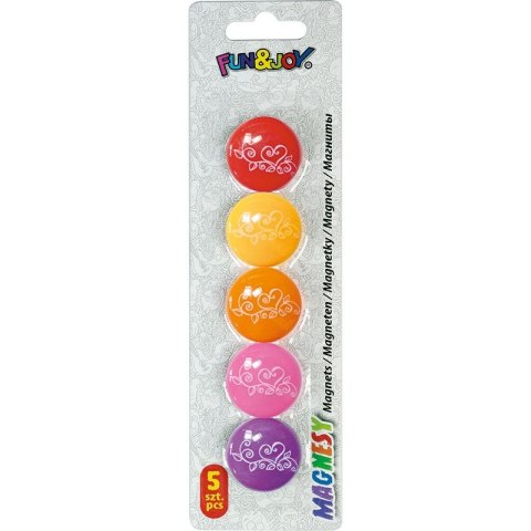 Magnes Fun&Joy Kwiaty okrągły mix śr. 29mm 5 sztuk Magnes Fun&Joy Kwiaty okrągły mix śr. 29mm 5 sztuk