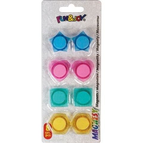 Magnes Fun&Joy Mix kształtów mix śr. 28mm 8 sztuk Magnes Fun&Joy Mix kształtów mix śr. 28mm 8 sztuk