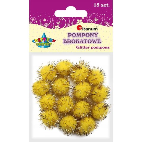 Pompony Titanum Craft-Fun Series brokatowe żółte 15 szt (338545) Pompony Titanum Craft-Fun Series brokatowe żółte 15 szt (338545)