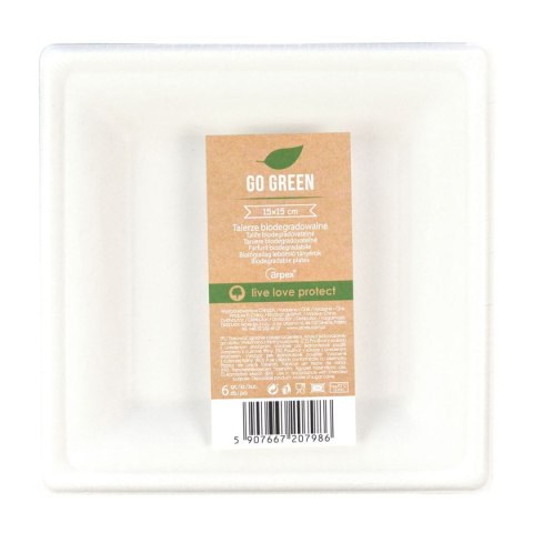 Talerz jednorazowy Arpex trzcina cukrowa 15 x 15 cm 6 szt (KG7986) Talerz jednorazowy Arpex trzcina cukrowa 15 x 15 cm 6 szt (KG7986)