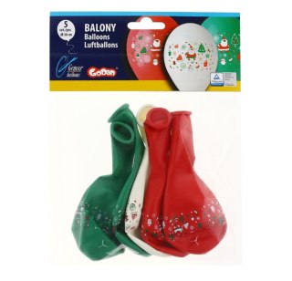 Balon gumowy Godan BOŻE NARODZENIE MIKOŁAJ 5 szt mix (GB/PG24)