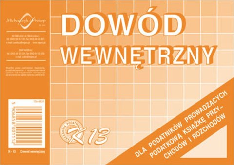 Druk offsetowy Michalczyk i Prokop Dowód wewnętrzny A6 50k. (K-13) Druk offsetowy Michalczyk i Prokop Dowód wewnętrzny A6 50k. (K-13)