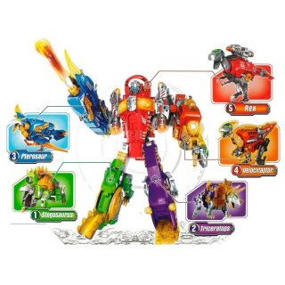 Pistolet Lean Dinobots 2w1 Dinozaur Pistolet na Strzałki Czerwony Tyranozaur Rex Tarcza 48 cm (10047)