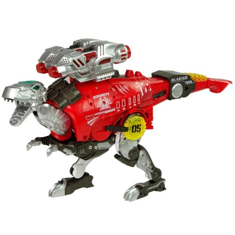 Pistolet Lean Dinobots 2w1 Dinozaur Pistolet na Strzałki Czerwony Tyranozaur Rex Tarcza 48 cm (10047)