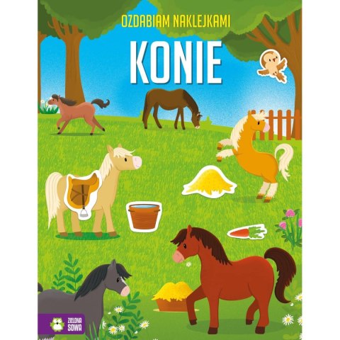 Książeczka edukacyjna Zielona Sowa Ozdabiam naklejkami. Konie Książeczka edukacyjna Zielona Sowa Ozdabiam naklejkami. Konie
