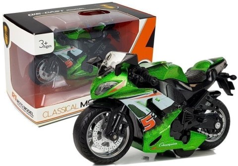 Motocykl Lean z Napędem Frykcyjnym Dźwięki Motor 1:14 Zielony (5926) Motocykl Lean z Napędem Frykcyjnym Dźwięki Motor 1:14 Zielony (5926)