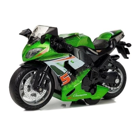 Motocykl Lean z Napędem Frykcyjnym Dźwięki Motor 1:14 Zielony (5926) Motocykl Lean z Napędem Frykcyjnym Dźwięki Motor 1:14 Zielony (5926)