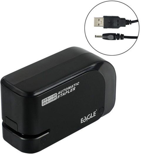 Zszywacz elektryczny Eagle Elektryczny EG-1610USB czarny 15k. metalowo-plastikowy (110-1701) Zszywacz elektryczny Eagle Elektryczny EG-1610USB czarny 15k. metalowo-plastikowy (110-1701)