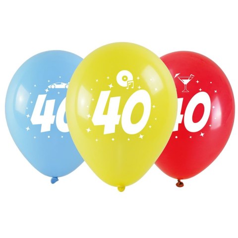 Balon gumowy Arpex z nadrukiem cyferki - 40 (3 szt.) mix 280mm (KB2013-40-9944) Balon gumowy Arpex z nadrukiem cyferki - 40 (3 szt.) mix 280mm (KB2013-40-9944)