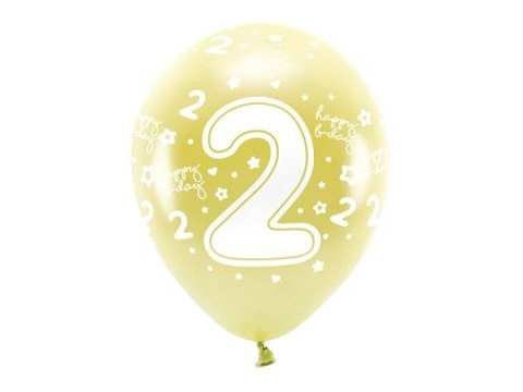 Balon gumowy Partydeco cyfra 2 (1 op. / 6 szt.) złoty 330mm (ECO33M-202-019J-6) Balon gumowy Partydeco cyfra 2 (1 op. / 6 szt.) złoty 330mm (ECO33M-202-019J-6)