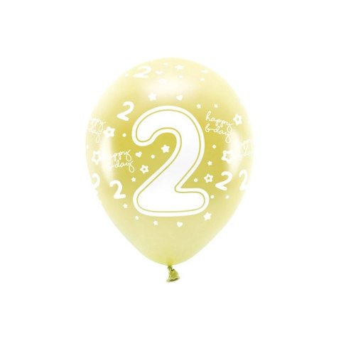 Balon gumowy Partydeco cyfra 2 (1 op. / 6 szt.) złoty 330mm (ECO33M-202-019J-6) Balon gumowy Partydeco cyfra 2 (1 op. / 6 szt.) złoty 330mm (ECO33M-202-019J-6)