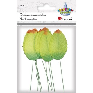 Ozdoba materiałowa Titanum Craft-Fun Series Liście na druciku zielono-brązowe (SY-009)