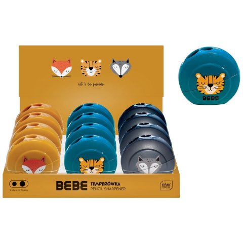 Temperówka Bebe BB BOYS podwójna pojemnikiem mix plastik (5902277331250) Temperówka Bebe BB BOYS podwójna pojemnikiem mix plastik (5902277331250)