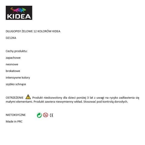 Długopis żelowy Kidea Kidea mix (DZ12KA) Długopis żelowy Kidea Kidea mix (DZ12KA)