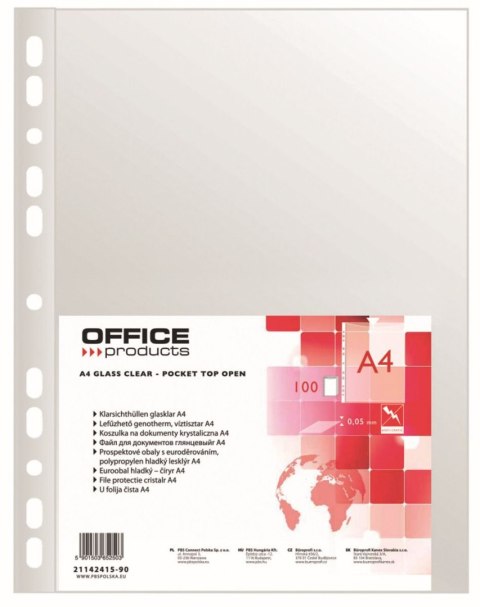 Koszulki na dokumenty Office Products krystaliczne A4 kolor: przezroczysty typu U 50 mic. (21142415-90) Koszulki na dokumenty Office Products krystaliczne A4 kolor: przezroczysty typu U 50 mic. (21142415-90)