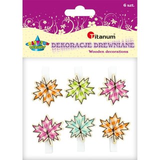 Ozdoba drewniana Titanum Craft-Fun Series klamerki liście (C311)