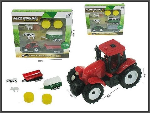Traktor Hipo 16cm 2 przyczepy + akcesoria (H13607) Traktor Hipo 16cm 2 przyczepy + akcesoria (H13607)