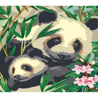 Zestaw kreatywny Norimpex malowanie po numerach - pandy 40x50cm (NO-1008947)