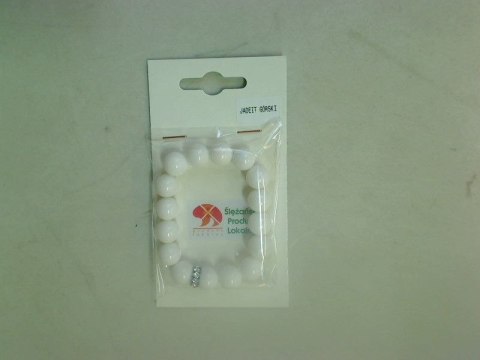 Bransoletka Mol bransoletka jadeit górski biały 12mm Bransoletka Mol bransoletka jadeit górski biały 12mm