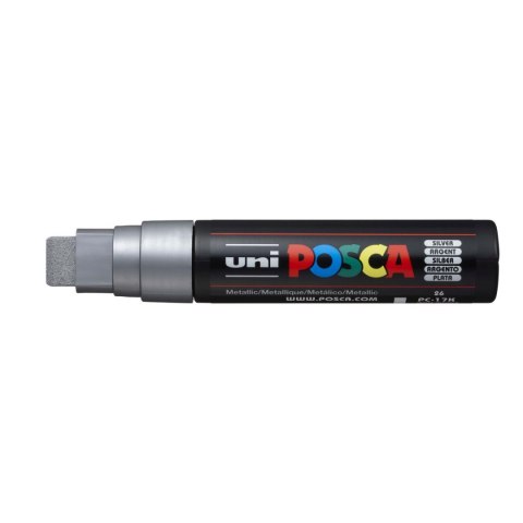 Marker suchościeralny Uni POSCA srebrny, mix 15mm ścięta końcówka (PC-17k) Marker suchościeralny Uni POSCA srebrny, mix 15mm ścięta końcówka (PC-17k)