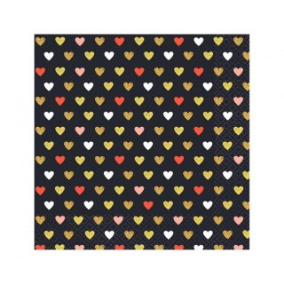 Serwetki Godan Kolekcja XOXO (czarne) 20 szt. czarny papier [mm:] 330x330 (PG-SXK2)