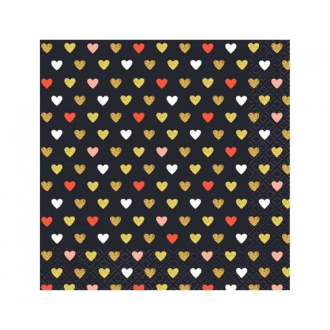 Serwetki Godan Kolekcja XOXO (czarne) 20 szt. czarny papier [mm:] 330x330 (PG-SXK2)