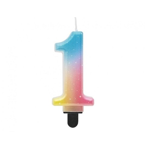 Świeczka urodzinowa Godan cyferka 1, ombre, pastelowa, 8 cm (SF-OPA1) Świeczka urodzinowa Godan cyferka 1, ombre, pastelowa, 8 cm (SF-OPA1)