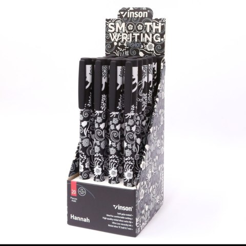 Długopis olejowy Vinson Fashion A71 KWIATY BLACK-WHITE niebieski 0,7mm Długopis olejowy Vinson Fashion A71 KWIATY BLACK-WHITE niebieski 0,7mm