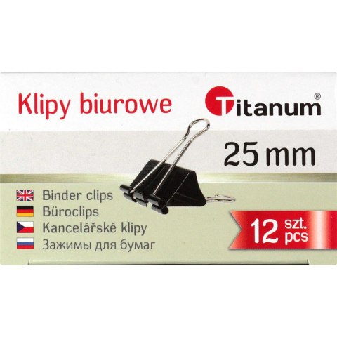 Klip Titanum 25mm czarny (BC25) zestaw 12 szt. Klip Titanum 25mm czarny (BC25) zestaw 12 szt.
