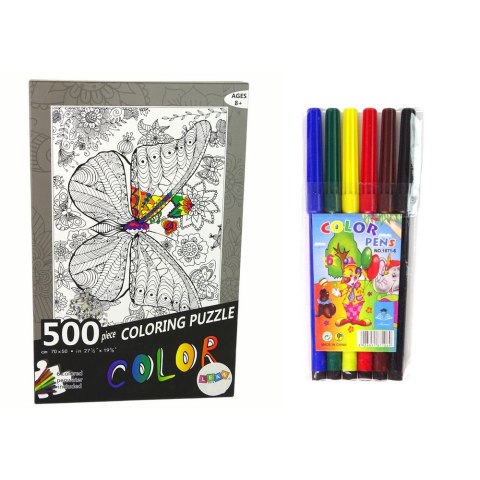Puzzle Lean Do Kolorowania 500 Elementów Motyl 500 el. (14152) Puzzle Lean Do Kolorowania 500 Elementów Motyl 500 el. (14152)