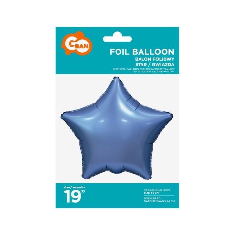 Balon foliowy Godan Gwiazdka matowa barwinek 19cal (BG-HMBR)