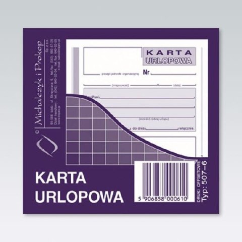 Druk offsetowy Michalczyk i Prokop Karta urlopowa 2/3 A6 40k. (507-6) Druk offsetowy Michalczyk i Prokop Karta urlopowa 2/3 A6 40k. (507-6)
