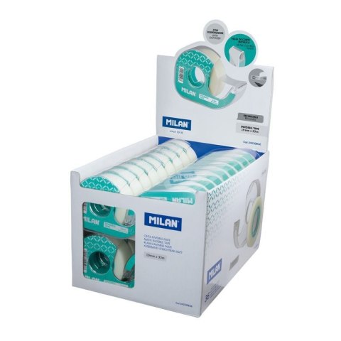 Taśma MILAN samoprzylepna matowa niewidoczna 19 mm x 33 m z dyspenserem (3423D836) Taśma MILAN samoprzylepna matowa niewidoczna 19 mm x 33 m z dyspenserem (3423D836)